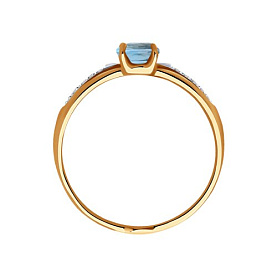 Кольцо SOKOLOV - Золото 375, Топаз, Фианит (арт. 37715485)