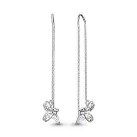 Серьги Аквамарин - Серебро 925, Фианит (арт. 49385.5)