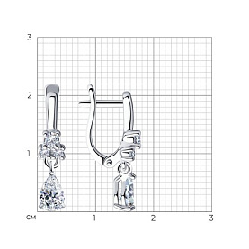 Серьги SOKOLOV - Серебро 925, Фианит (арт. 94021493)