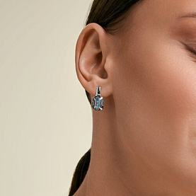 Серьги SOKOLOV - Серебро 925, Топаз, Фианит (арт. 92025390)