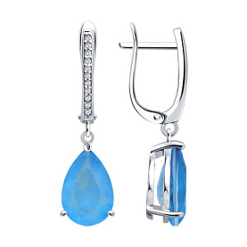 Серьги SOKOLOV - Серебро 925, Кварц, Стекло, Фианит (арт. 94027717)