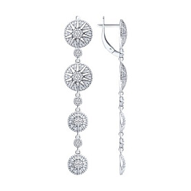 Серьги SOKOLOV - Серебро 925, Фианит (арт. 94027200)