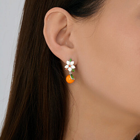 Серьги SOKOLOV - Серебро 925, Фианит, Эмаль (арт. 94027050)