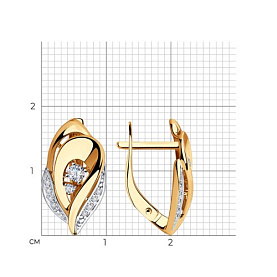 Серьги Diamant - Золото 585, Фианит (арт. 51-120-00505-1)