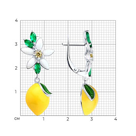 Серьги SOKOLOV - Серебро 925, Фианит, Эмаль (арт. 94027084)