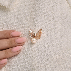 Брошь SOKOLOV - Золото 585, Горный хрусталь, Жемчуг культивированный, Фианит (арт. 794059)