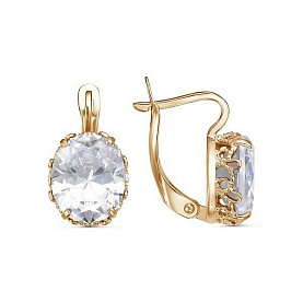 Серьги Красная пресня - Серебро 925, Фианит (арт. 33812371)