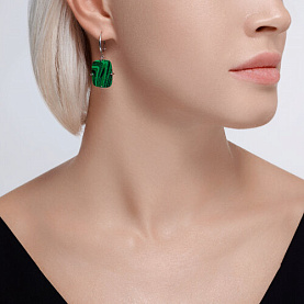 Серьги SOKOLOV - Серебро 925, Синтетический малахит (арт. 83020376)