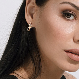 Серьги ЮФ Династия - Золото 585, Фианит (арт. 022522-1102)