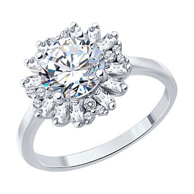 Кольцо SOKOLOV - Серебро 925, Фианит (арт. 94014883-91)