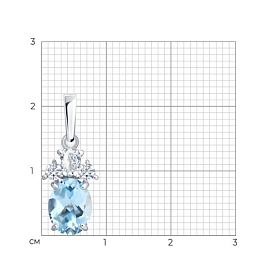 Подвеска SOKOLOV - Серебро 925, Топаз, Фианит (арт. 92030830)