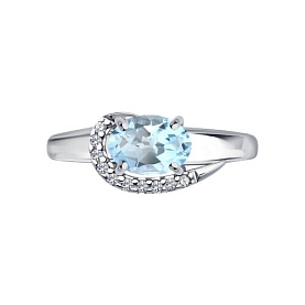 Кольцо Diamant - Серебро 925, Топаз, Фианит (арт. 94-310-00183-1)