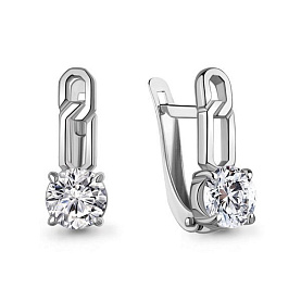 Серьги Аквамарин - Серебро 925, Фианит (арт. 450117.5)