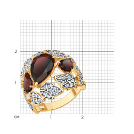 Кольцо Diamant - Серебро 925, Гранат, Фианит (арт. 93-310-00855-1)