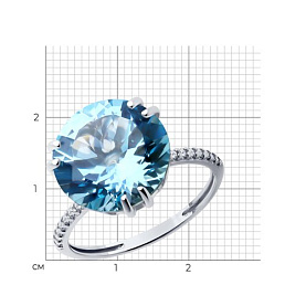 Кольцо Diamant - Серебро 925, Топаз, Фианит (арт. 94-310-01921-1)