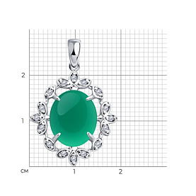 Подвеска SOKOLOV - Серебро 925, Агат, Фианит (арт. 92030814)