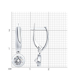 Серьги SOKOLOV - Серебро 925, Фианит (арт. 94022638)