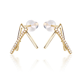 Серьги Фиделис - Серебро 925, Фианит (арт. E59990201-Y)