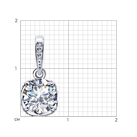 Подвеска SOKOLOV - Серебро 925, Фианит (арт. 94032239)