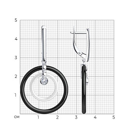 Серьги Diamant - Серебро 925, Керамика, Фианит (арт. 94-121-01275-1)