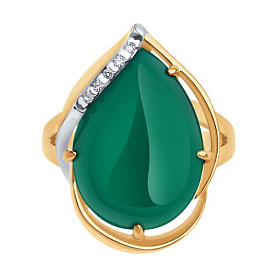 Кольцо SOKOLOV - Серебро 925, Агат, Фианит (арт. 83010262)