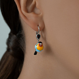 Серьги SOKOLOV - Серебро 925, Фианит, Эмаль (арт. 94021697)