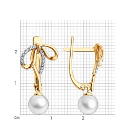 Серьги SOKOLOV - Золото 585, Жемчуг культивированный, Фианит (арт. 792491)