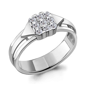 Кольцо Аквамарин - Серебро 925, Фианит (арт. 68531А.5)