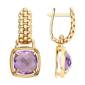 Серьги SOKOLOV - Золото 585, Аметист (арт. 729436)