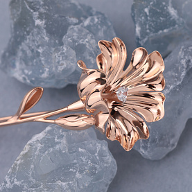 Брошь ЮФ Династия - Золото 375, Фианит (арт. 803728-5102)