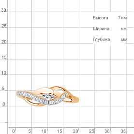 Кольцо Аквамарин - Серебро 925, Фианит (арт. 600094А.6)