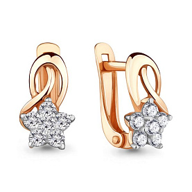 Серьги Аквамарин - Золото 375, Фианит (арт. 45376А.8)