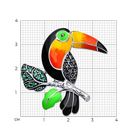 Брошь SOKOLOV - Серебро 925, Фианит, Эмаль (арт. 94040244)