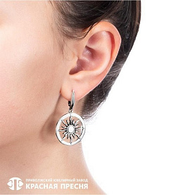 Серьги Красная пресня - Серебро 925 (арт. 33012010)