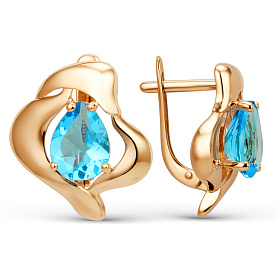 Серьги ЮФ Династия - Золото 375, Синтетический ситалл (арт. 010292-5310)