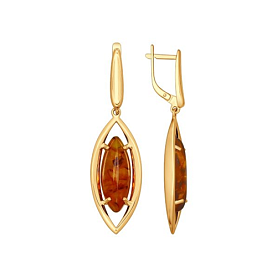 Серьги SOKOLOV - Серебро 925, Янтарь пресс. (арт. 83020027)