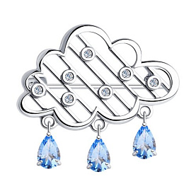 Брошь SOKOLOV - Серебро 925, Фианит (арт. 94040257)