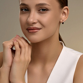 Серьги SOKOLOV - Серебро 925, Гранат, Фианит (арт. 92025327)