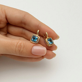 Серьги ЮФ Династия - Золото 375, Топаз (арт. 025452-5310)