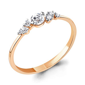 Кольцо Аквамарин - Золото 375, Фианит (арт. 67118А.8)