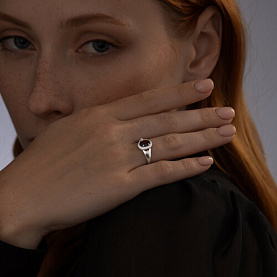 Кольцо SOKOLOV - Серебро 925, Гранат, Фианит (арт. 92011546)