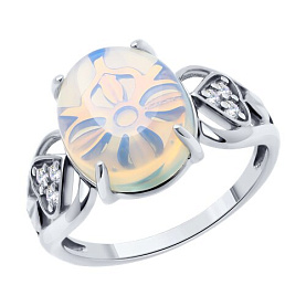 Кольцо Diamant - Серебро 925, Опалит, Фианит (арт. 94-310-01836-1)