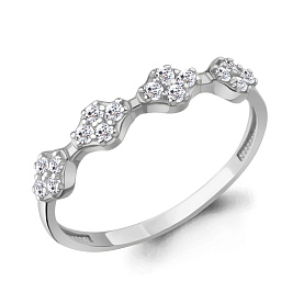 Кольцо Аквамарин - Серебро 925, Фианит (арт. 600710А.5)