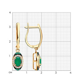 Серьги SOKOLOV - Серебро 925, Агат, Фианит (арт. 92025343)