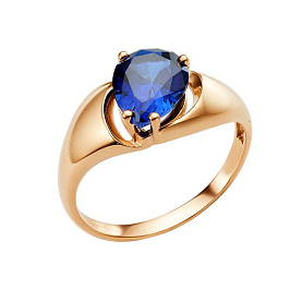 Кольцо ЮФ Династия - Золото 375, Синтетический сапфир (арт. 005961-5470)