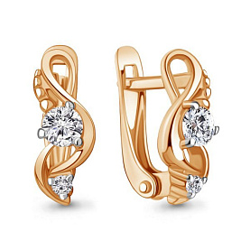 Серьги Аквамарин - Золото 585, Фианит (арт. 49412.1)