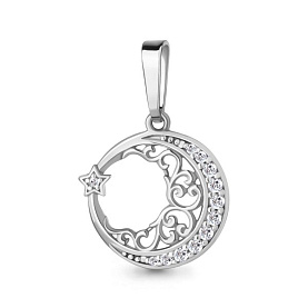 Подвеска Аквамарин - Серебро 925, Фианит (арт. 22778А.5)