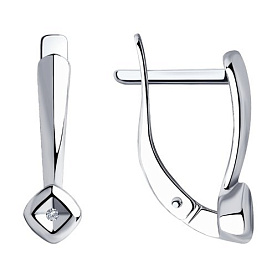 Серьги SOKOLOV - Серебро 925, Бриллиант, Бриллиант голубой, Бриллиант коньячный (арт. 87020022)