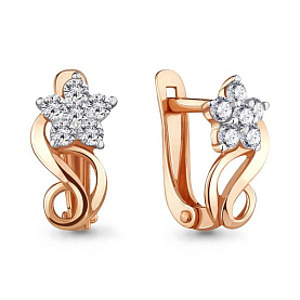 Серьги Аквамарин - Серебро 925, Фианит (арт. 45372А.6)