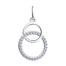 Подвеска SOKOLOV - Серебро 925, Фианит (арт. 94032906)